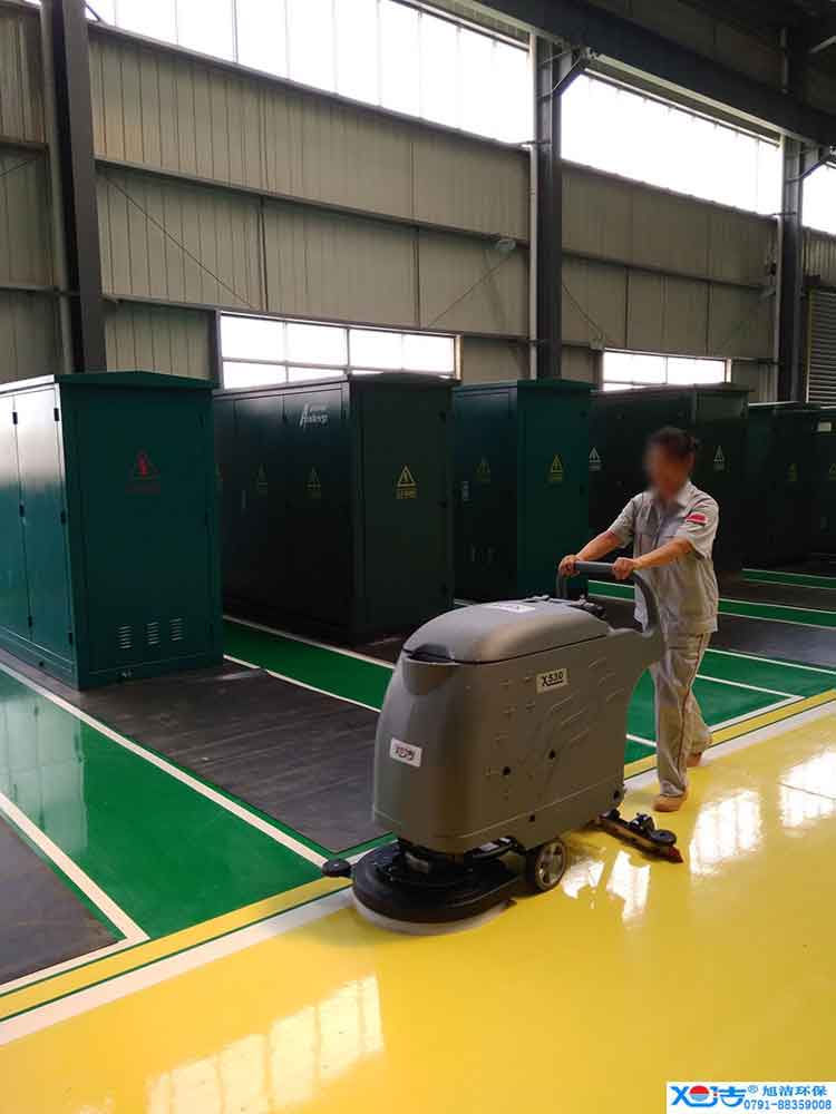 旭潔手推式多功能全自動洗地機(jī)，工廠生產(chǎn)倉庫工業(yè)洗地機(jī)2
